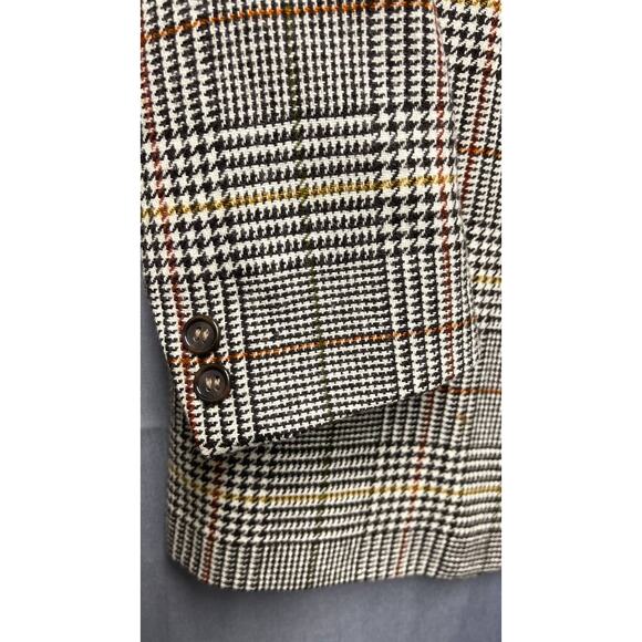 Charter Club 100 Wool Brown Plaid Blazer Prince of Wales Sz 10 Preppy Academia - Picture 9 of 12